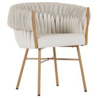 Ambia Home STOLIČKA S PODRÚČKAMI, zamat, velúr, béžová