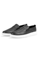 Ducavelli Seon Genuine Leather Men's Casual Shoes, Loafers, Summer Shoes, Light Shoes Black.