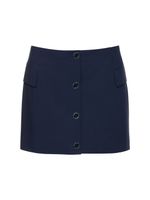 Buttoned Viscose Blend Mini Skirt