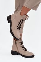 Skórzane Botki Damskie Na Niskim Obcasie Vinceza