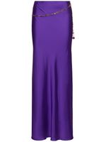 Satin Long Skirt W/chain