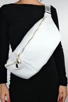 LuviShoes VENTA White Knit Women's Large Waist Bag