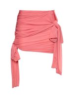 Draped Jersey Mini Skirt W/bows