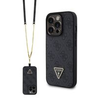 GUESS 4G STRASS SET Zaščitni ovitek + trak za Apple iPhone 15 Pro črn