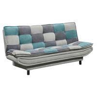 MID.YOU ROZKLADACIA POHOVKA, textil, kompozitné drevo, tyrkysová, bahenná hnedá, tmavosivá