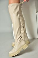 Fox Shoes Nude Women's Thick-soled Notebook Boots