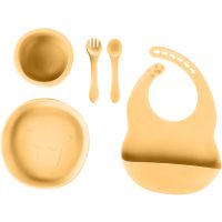 Zopa Silicone Set jedilni set za otroke Mustard Yellow 1 kos