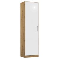 Rauch Möbel SKRIŇA S OTOČNÝMI DVERAMI, dub artisan, biela s vysokým leskom, 47/210/54 cm