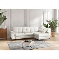 Sit & More ROHOVÁ SEDAČKA, textil, koža, biela