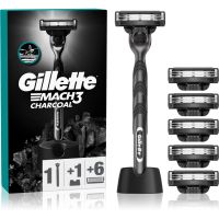 Gillette Mach3 Charcoal бритва з підставкою + запасні леза 6 кс