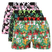 3PACK pánské trenky Styx art sportovní guma vícebarevné (3B18890) S