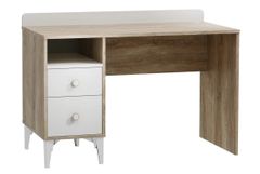 Písací stôl so zásuvkami kaylla - dub sofia, biela