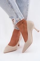 Buty Boto z materiału beżowego Lelissey