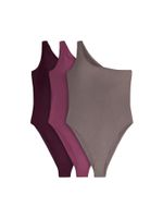 The Set Jednodijelni kupaći kostim  taupe siva / fuksija / magenta