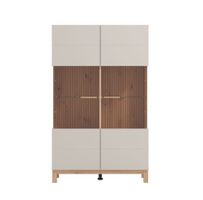 Široká vitrína s osvetlením xavier - dub, béžová