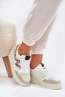 Boto Buty Sportowe Damskie Na Platformie Panterka Beżowe Lorori
