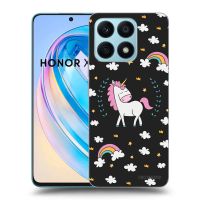 Silikónový čierny obal pre Honor X8a - Unicorn hviezdne nebo