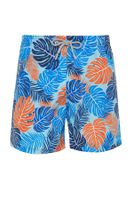 Trendyol Blue Standard Size Leaf Patterned Swim Shorts