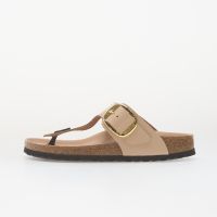 Birkenstock Gizeh Big Buckle Natural Leather Patent Women High-Shine New Beige 36