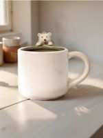 Sinsay - Ceramiczny kubek z ozdobnym jeżem - biały
