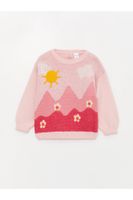 LC Waikiki Crew Neck Long Sleeve Patterned Baby Girl Knitwear Sweater