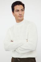 Trendyol Ecru Slim Slim Fit Half Turtleneck Textured Knitwear Sweater