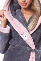 Dámský župan LaL 9145 - dlouhý Tmavě šedá XL