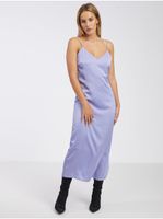 Light purple ladies satin midishdresses VILA Ellette - Ladies