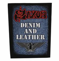 duża naszywka SAXON - DENIM & LEATHER - RAZAMATAZ