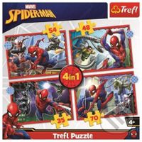 Hrdinný Spiderman 4v1 ((35,48,54,70 dílků)) - puzzle z kategorie Maxi dílky