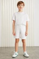 GRIMELANGE CLIFFORDGRM 2-pack Damson - White Shorts With Cotton Cord Elastic Waist CLIFFORDGRM2400