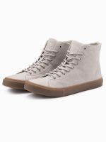 Ombre Men's ankle sneakers with rubber sole - ash