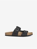 Black Men's Leather Slippers Geox Ghita - Men's