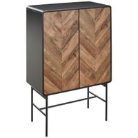 MID.YOU KOMODA, čierna, farba duba, 80/122/40 cm