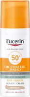 Eucerin Ochranný tónovací a matující gelový krém na obličej SPF 50+ Sun (Oil Control Tinted Sun Gel-Cream) 50 ml Medium