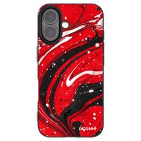 Silikónový čierny obal pre Apple iPhone 16 - Red black
