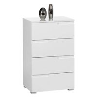 Carryhome KOMODA, biela s vysokým leskom, biela, 50/80/40 cm