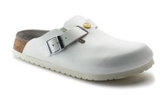 Birkenstock Boston ESD Natural Leather Narrow Fit Žene - Sandale Birkenstock - Bijela - 61378-7.5 - Size: 7.5