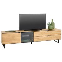 Linea Natura NÍZKA KOMODA, divoký dub, čierna, divoký dub, 212/50/42 cm