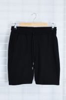 Trendyol Black Slim/Tight Fit Textured Waffle Elastic Waist Drawstring Shorts