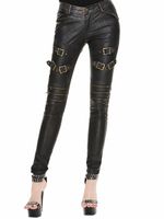 ženske hlače DEVIL FASHION - Psalm Of Victory Steampunk Slim Fit Leather XS