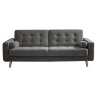 MID.YOU ROZKLADACIA POHOVKA, textil, kompozitné drevo, sivohnedá