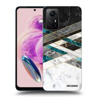 Silikónový prehľadný obal pre Xiaomi Redmi Note 12S - Black & White geometry