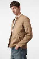 Trendyol Camel Slim Fit Suede Winter Biker Wind and Water Resistant Coat Jacket