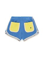 Color Block Cotton Blend Terry Shorts