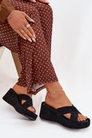 Női platform papucsok öko velúrból