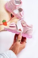PE1 Kényelmes gyerekszandál Pink Cayo díszítéssel