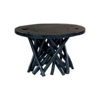 PRÍRUČNÝ STOLÍK, tíkové drevo, čierna