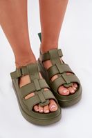 Boto Sandały Damskie Na Platformie Zielone Nitavelia