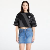 Μπλουζάκι New Era Pinstripe Crop Tee Black/ Off White S